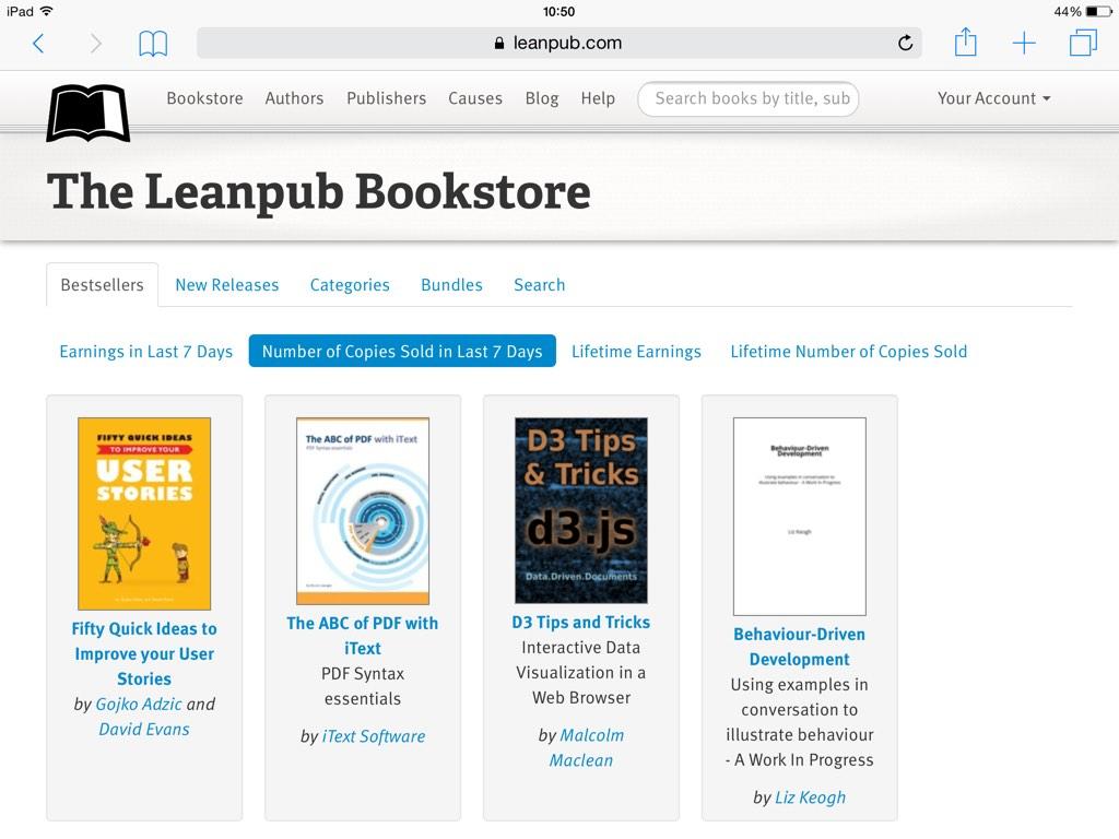 50quickideas's tweet photo. We're #1 on @leanpub by copies sold last week. http://t.co/hlL99eFyN3 http://t.co/NvuxCaXqm0