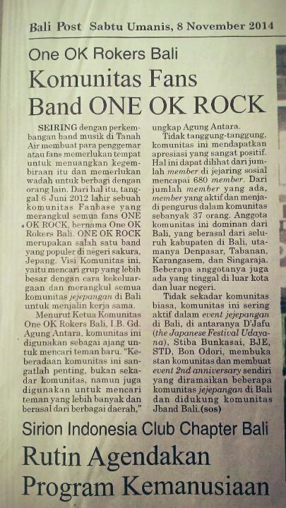 Artikel OOR Bali di koran Bali Post. Reward untuk Jband bali. <a href="/official_dzi/">DIZZY EYE (D.Z.I)</a> @AlisonRock_ @dProVideRS <a href="/rakuen_desu/">RakuenBali 楽園</a>