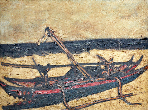 SeniRupaMuseum's tweet photo. Judul: Perahu Kosong
Jenis koleksi: cat minyak| Asal koleksi: DMP DKI Jakarta | Tahun pembuatan: 1981 #museum http://t.co/S71ZIkTU25