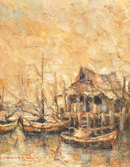 SeniRupaMuseum's tweet photo. Judul: Rumah Nelayan
Jenis koleksi: cat minyak| Asal koleksi: Mozes Misdi | Tahun pembuatan: 1990 #museum http://t.co/IN2fx8P7rf