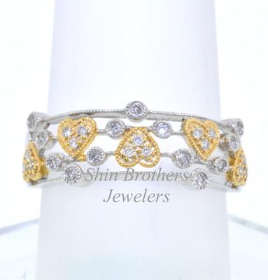 14K White/Yellow Gold Diamond Heart Ring 11003904 #14k #Whiteandgold #Diamondring #Diamondheartring #Ring #Gift