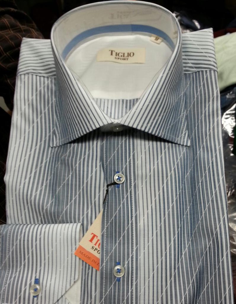Platino 269//10 Tiglio Canaletto Italian Pure Cotton Dress Shirt~Regular Cuff~Purple Check~Model