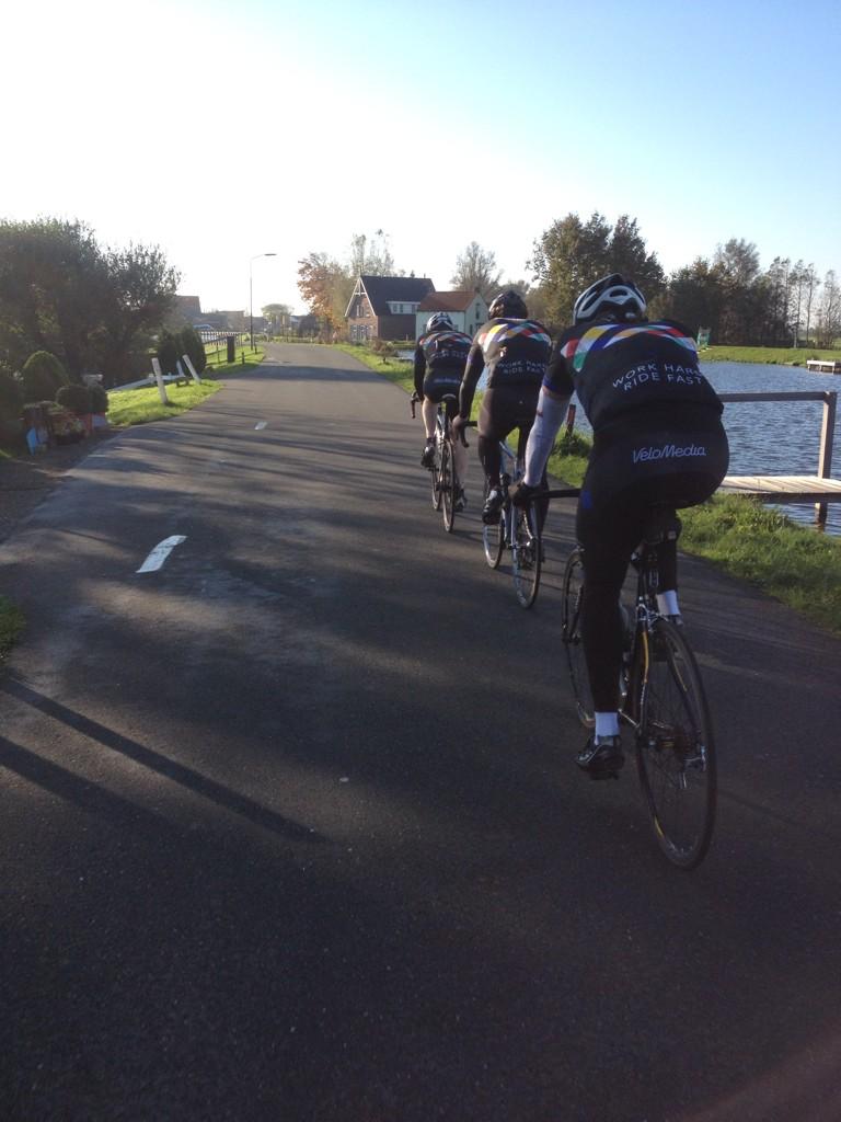 velomedia2010's tweet photo. What a nice ride that was! Windy, sunny, happy @gijswijs @markberendsen @LeBarttT http://t.co/3uadiAQnex
