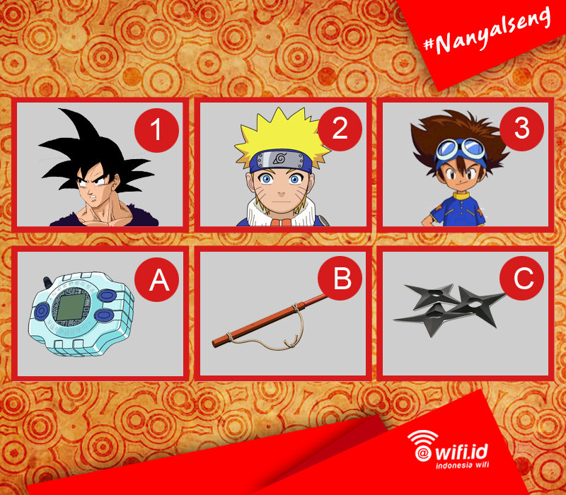 Wildayati_Aulia's tweet photo. 2-C RT @wifi_id: #NanyaIseng Dari gambar Tokoh Anime 1, 2, 3 dan Gambar A, B, C mana yang saling berkaitan? ^_^ http://t.co/1X8qKvlgYy