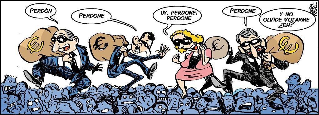 PODEMOS's tweet photo. La corrupción no se soluciona pidiendo perdón. A la casta se le va a acabar la fiesta muy pronto. http://t.co/NlxZ4cE8iw