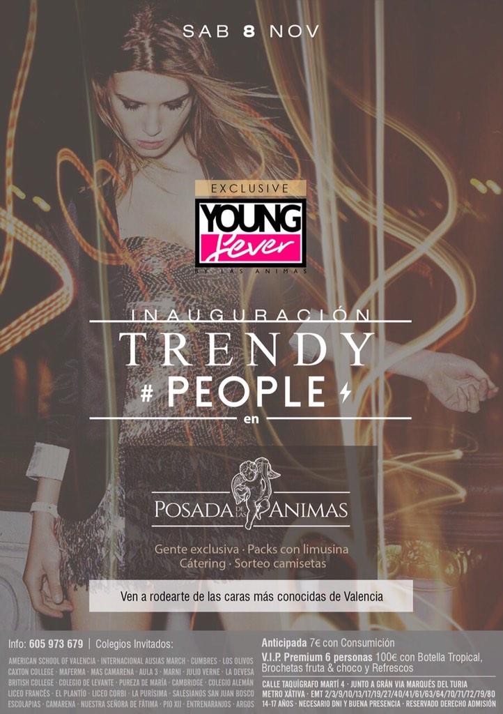 YoungFeverVal's tweet image. Llega TRENDY PEOPLE a Posada de las Animas Light! Entradas desde 7€! No te pierdas la fiesta mas exclusiva del año!