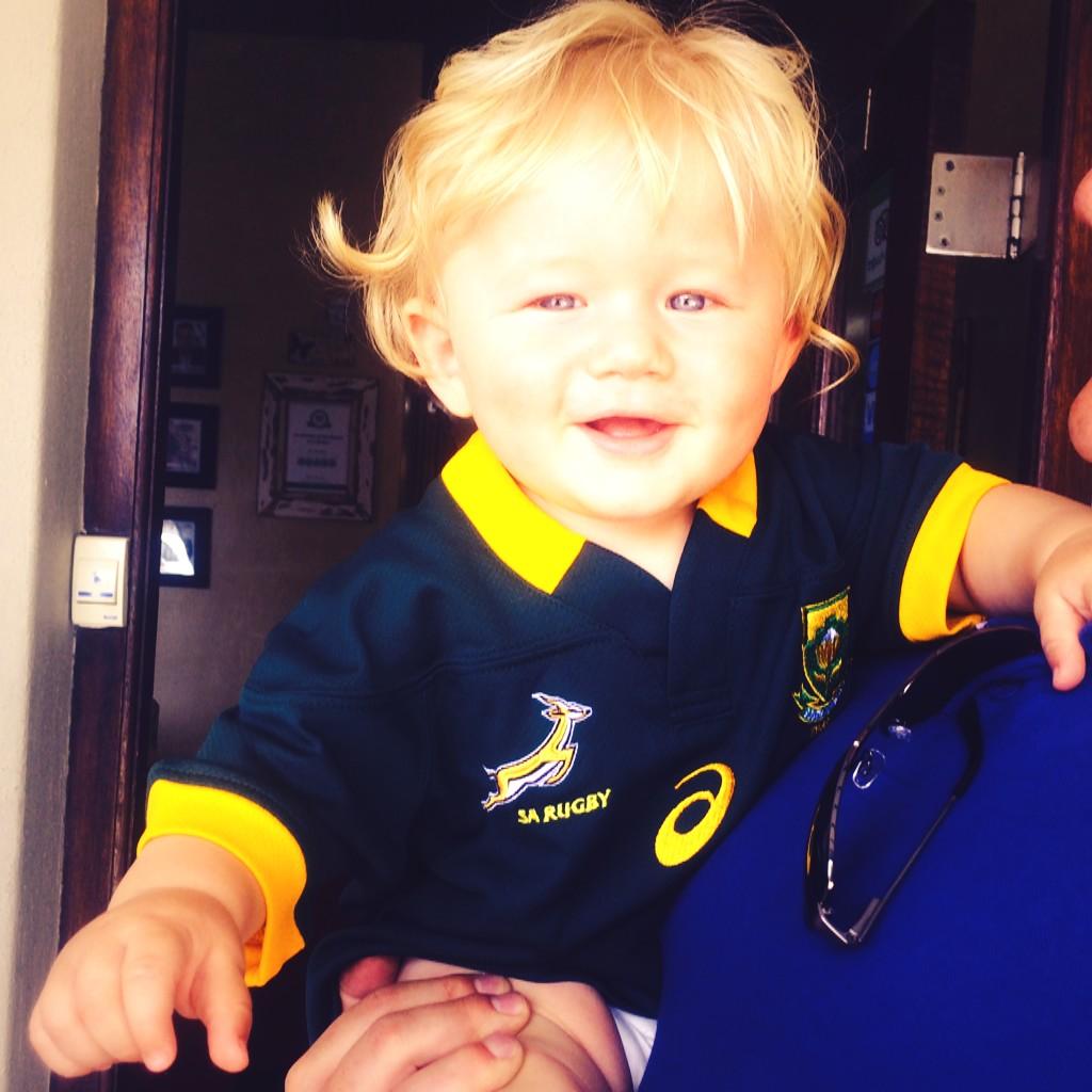 Laurenterras's tweet photo. A baby #Springbok in the making @bokrugby @ASICS_ZA #MadeofSA #SpringbokFan  #StartingYoung http://t.co/Ppv2bTPxk4