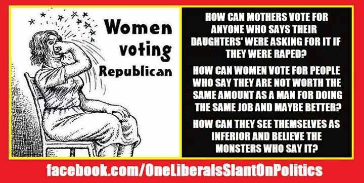 tgtimberman's tweet photo. “@dyniace: RT: @auntoona: How Can Women Vote Republican?
#yesallwomen
#KeepCalmVoteDem
#uppers http://t.co/eYjWdbGD77 #noshitnovember”