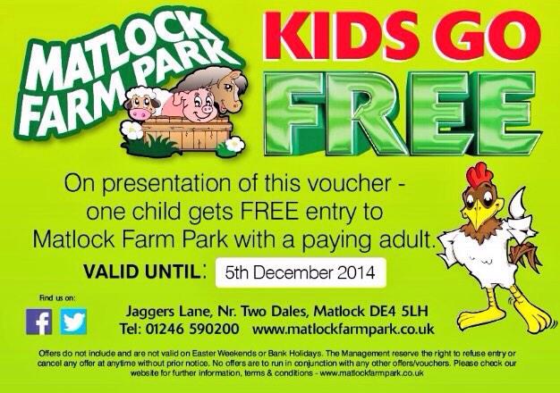 MatlockFarmPark's tweet photo. 🔴SPECIAL OFFER!
@AccessibleDS @In_Spire_Kids @DaysOutWithKids @MNetSheffield @MNetNottingham @mummyimbored http://t.co/FianvgvCgC