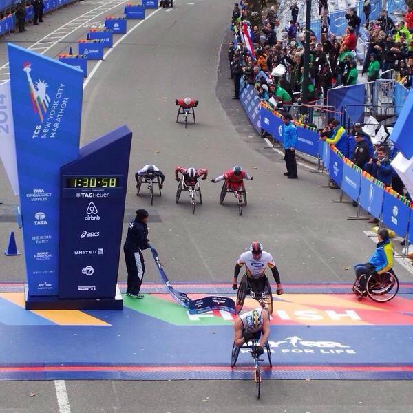 So happy to get my 5th <a href="/nycmarathon/">TCS New York City Marathon</a> title. Windy, cold, &amp; a six man sprint. Will remember as one of my best:)