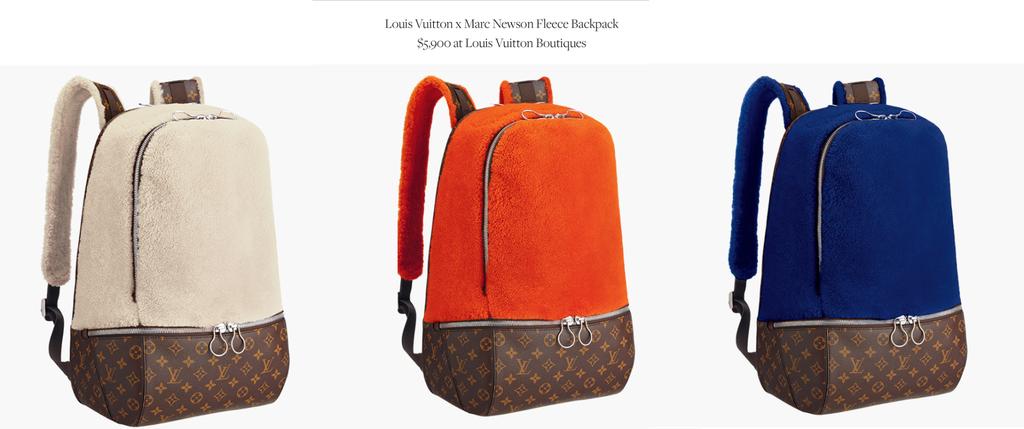 Louis Vuitton Marc Newsom Orange Shearling Backpack