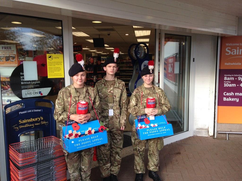 Donwan71's tweet photo. Poppy collecting with Hexham army  cadets at Haltwhistle Sainsburys @NACFComdt @nacfpro http://t.co/gIwGexndXk