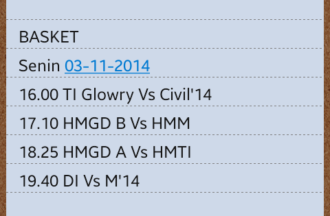 Jadwal pertandingan #POS Senin, 03 Sept '14 <a href="/HmsItenas/">HMS Itenas</a> <a href="/ITENAS_/">Kampus Jingga :)</a> <a href="/ITENAScom/">ITENAS community</a> #DiesNataliesHMS29th