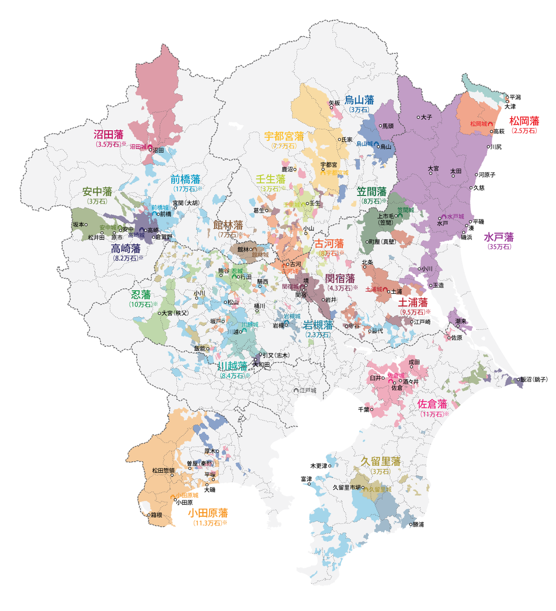 Sightaw 以前上げてた関東藩領地図 石高上位藩分 Twitpic に上げてあったので 公式のほうにも再掲しておく Http T Co 3gsedjt7mq