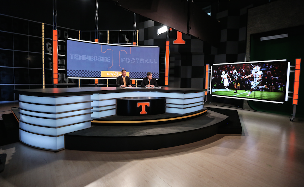 Here’s a shot of the set for the NEW <a href="/UTCoachJones/">Butch Jones</a> Show at the Ray &amp; Lucy Hand Digital Studio
