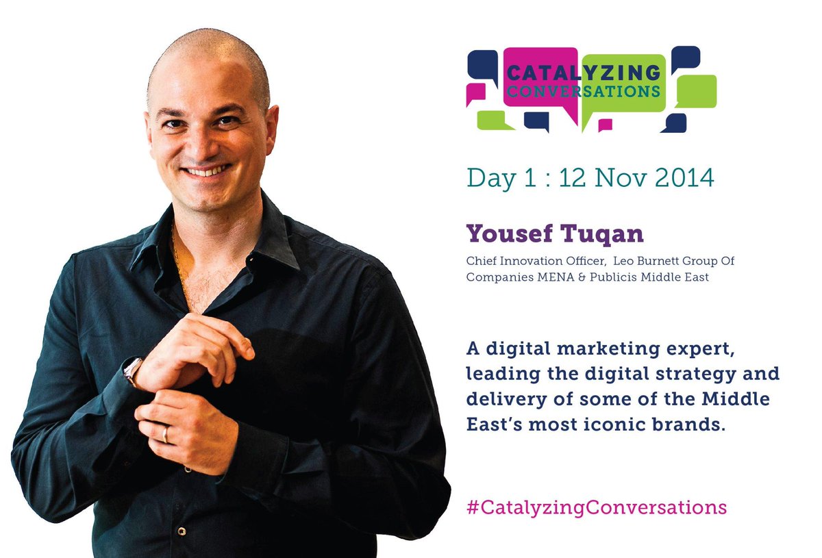 Innovator @youseftuqan will be #CatalyzingConversations with moderator & Endeavor Ent @ramzihalaby on Nov 12 @MENAICT