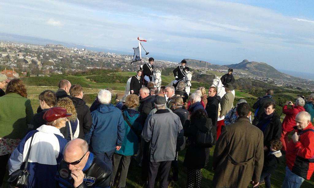 L. P., official standard, family &amp; Friends of The Braids unveil 7 Hills of Edinburgh (Bartholomew &amp; Russel) indicator