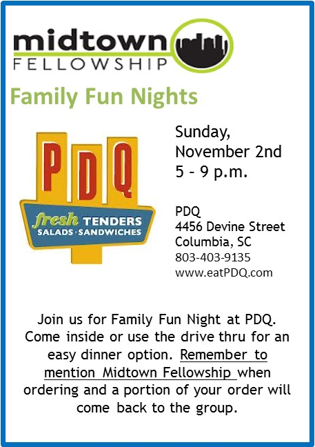 ksarrr's tweet photo. Come to PDQ 5-9pm and mention you're with @MidtownColumbia to help us raise money for our Spring Break mission trip! http://t.co/gLE8nnN67K