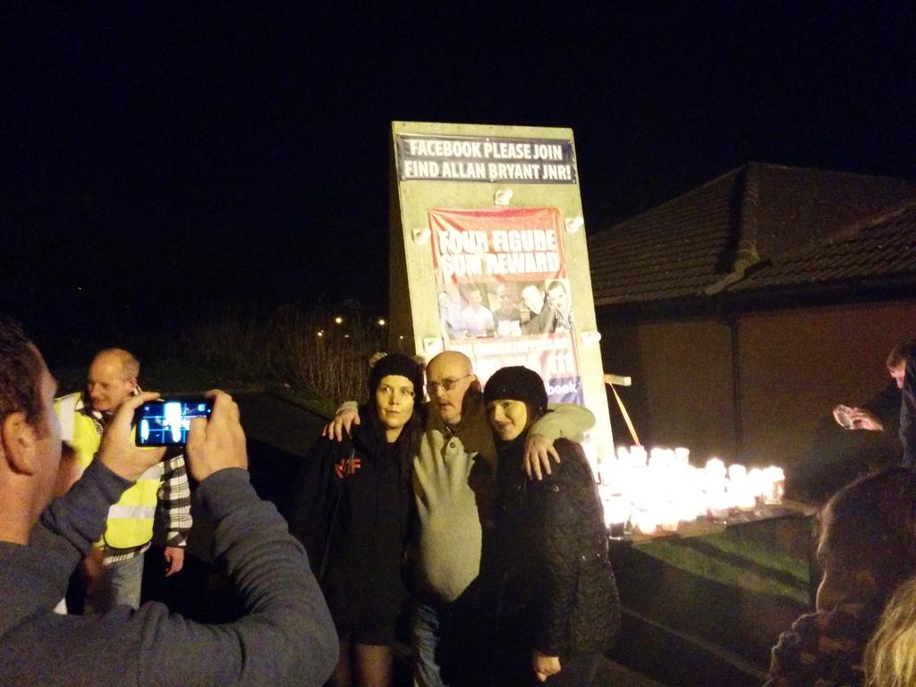 C_MAlexander's tweet photo. Allan Bryant Snr @FindAllanBryant talks of 'every parents worst nightmare' at vigil in Glenrothes http://t.co/JEoYHOyK7v