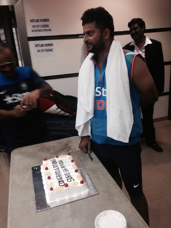 BCCI's tweet photo. . @ImRaina celebrates his 200th ODI appearance #IndvsSL #TeamIndia http://t.co/sv8z5SegX1