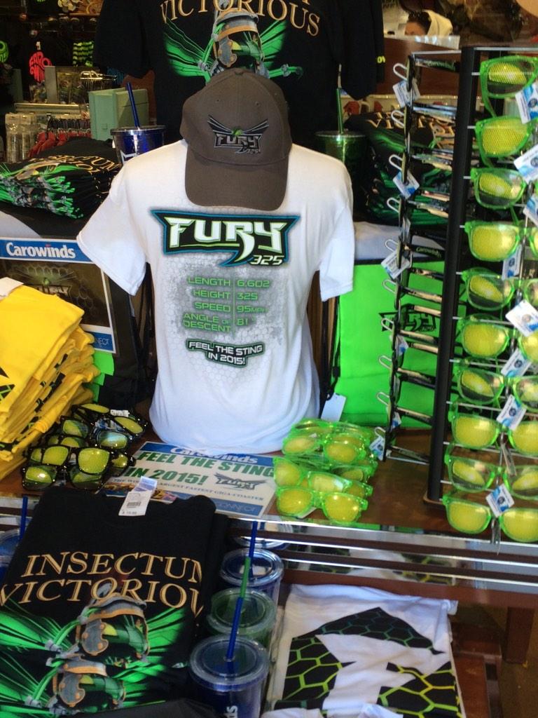 TPMerchUK's tweet photo. "@Coaster101: #Fury325 Merchandise for Sale @CarowindsPark http://t.co/XBlpwEcBO2" Not a UK park, but this merch looks great!