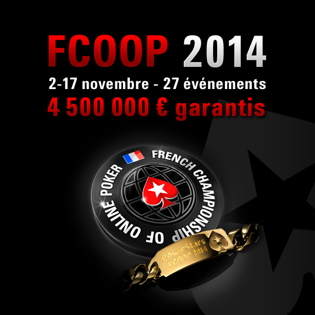 PokerStarsFR's tweet photo. Bon courage à tous dans la quête des bracelets pendant 15 jours. Les #FCOOP c'est parti !!! http://t.co/6P3fmNgDE6
