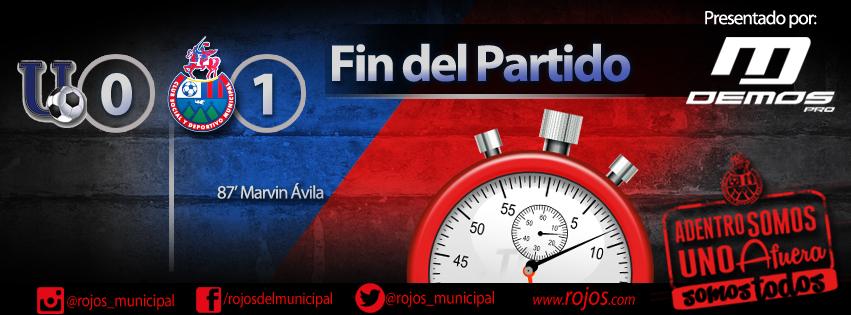 Rojos_Municipal's tweet image. ¡Victoria para Municipal! El resultado final te lo presenta: @DMSdemospro

#DaleRojo