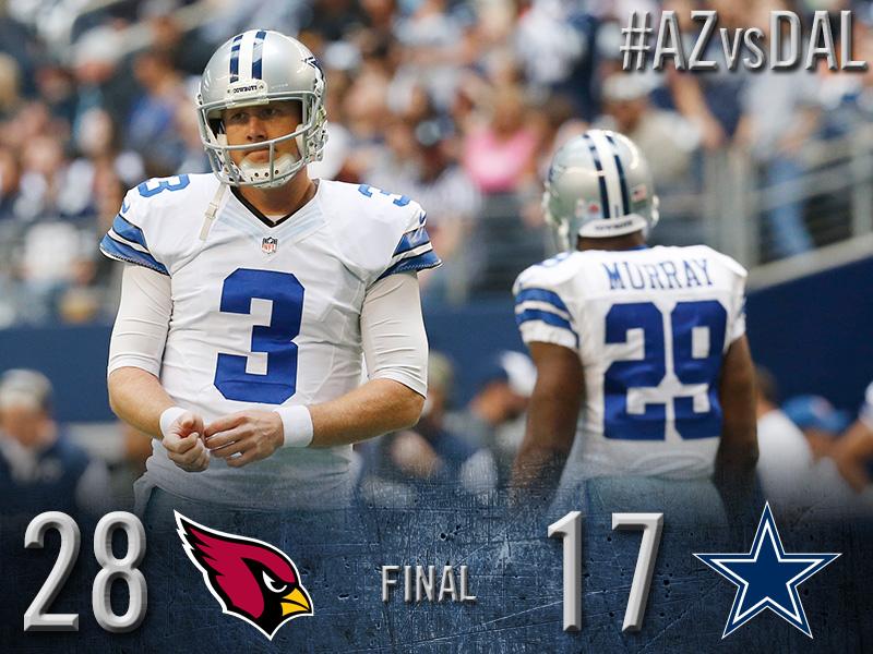 dallascowboys's tweet photo. FINAL: Cowboys 17, Cardinals 28. http://t.co/kzQPEZHX2f #AZvsDAL http://t.co/l3uqAV5ipI