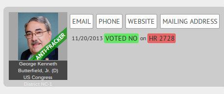 findyourfracker's tweet photo. .@GKButterfield: not a fracker. Find out who wants to frack NC--&amp; who wants to protect it--on http://t.co/G7iR953H6q http://t.co/DE5qGoxW1O