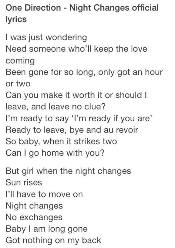night changes lyrics meaning night changes lyrics meaning