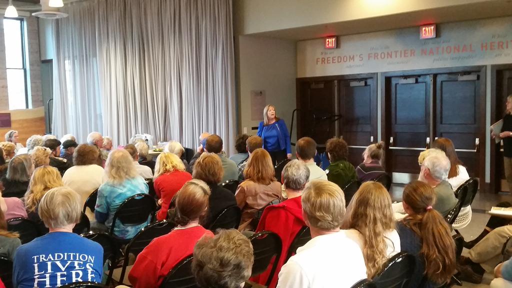 MargieforKS's tweet photo. I'm visiting voters in Lawrence at Election Day volunteer training for the Douglas Co. Democrats. What a great crowd! http://t.co/Zh6avHtxPo