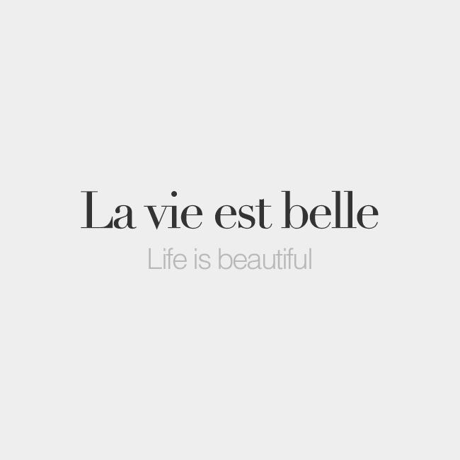 La vie est belle | Life is beautiful | /la vi e bɛl/ #frenchwords
