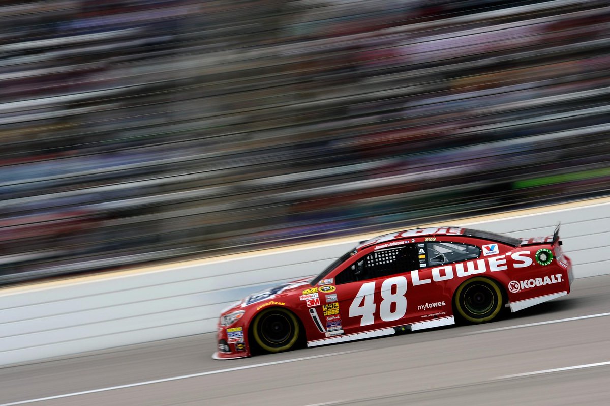 NASCAR's tweet image. CHECKERED FLAG: @JimmieJohnson wins!