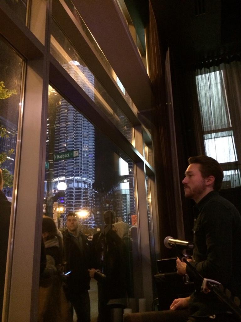 tbryan36's tweet photo. Waiting for the #tightrope show to begin at work! #chicago #SkyscaperLive http://t.co/c9xcAerRyD