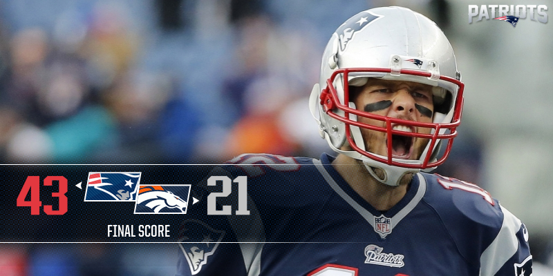 Brady &amp; the Patriots beat Manning &amp; the Broncos 43-21 &amp; move to 7-2 atop the AFC!

#ThisIsOurHouse