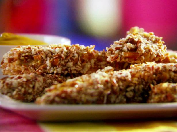 pretzel crust sounds good to you, try these Honey Mustard Pretzel-Coated Chicken Fingers: bit.ly/13x7l0e. "