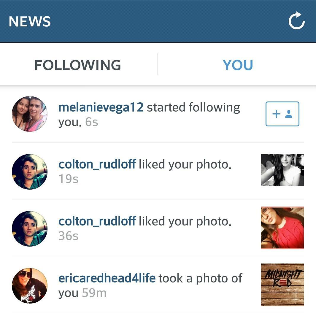 carlyfornia18's tweet photo. Omg @ColtonRudloff liked two photos right after I tweeted him to check out #OneLoveForRedheads on Instagram ππ http://t.co/W63JFhYi7L