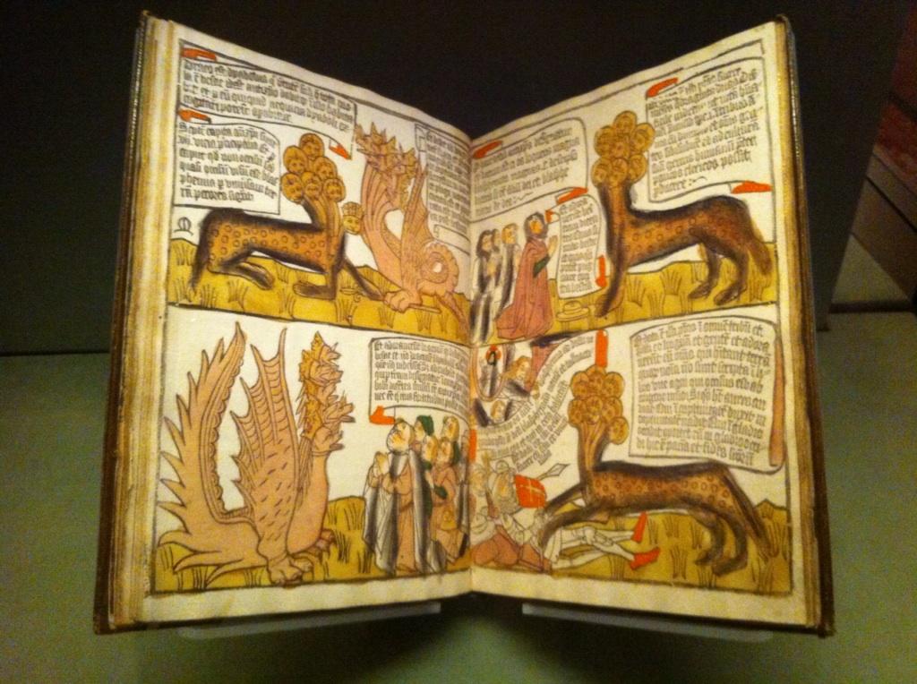 The Morgan Library is unbelievable. Not only they have 3 Gutenbergs, but this insane full 1460s Apocalypse block book