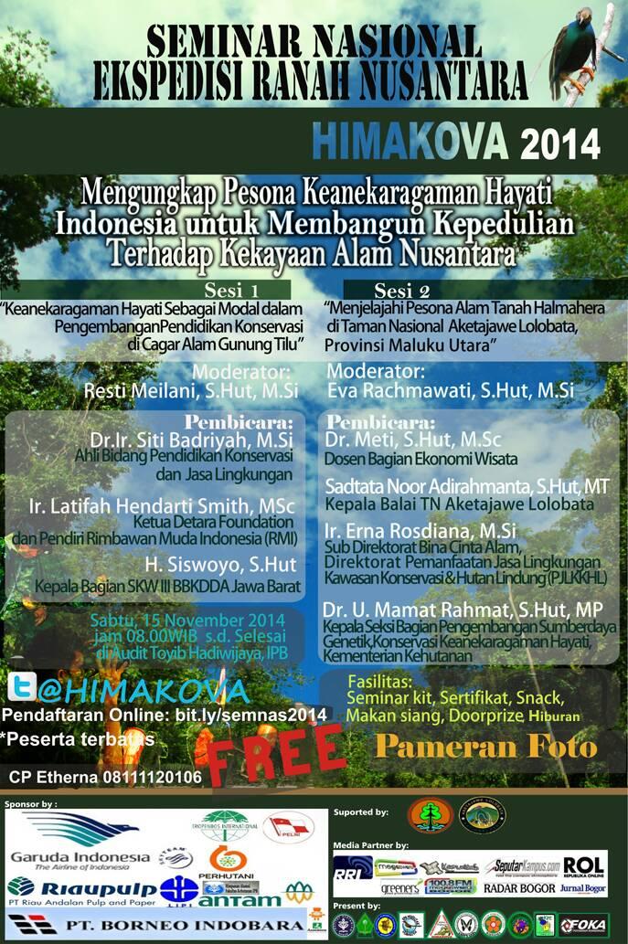 Seminar Nasional HIMAKOVA 'Ranah Nusantara' 15 Nov 2014 d'Audit Toyib Hadiwijaya IPB. FREE! <a href="/infobogor/">BOGOR</a> <a href="/HalloBogor/">Denis Hallobogor</a>