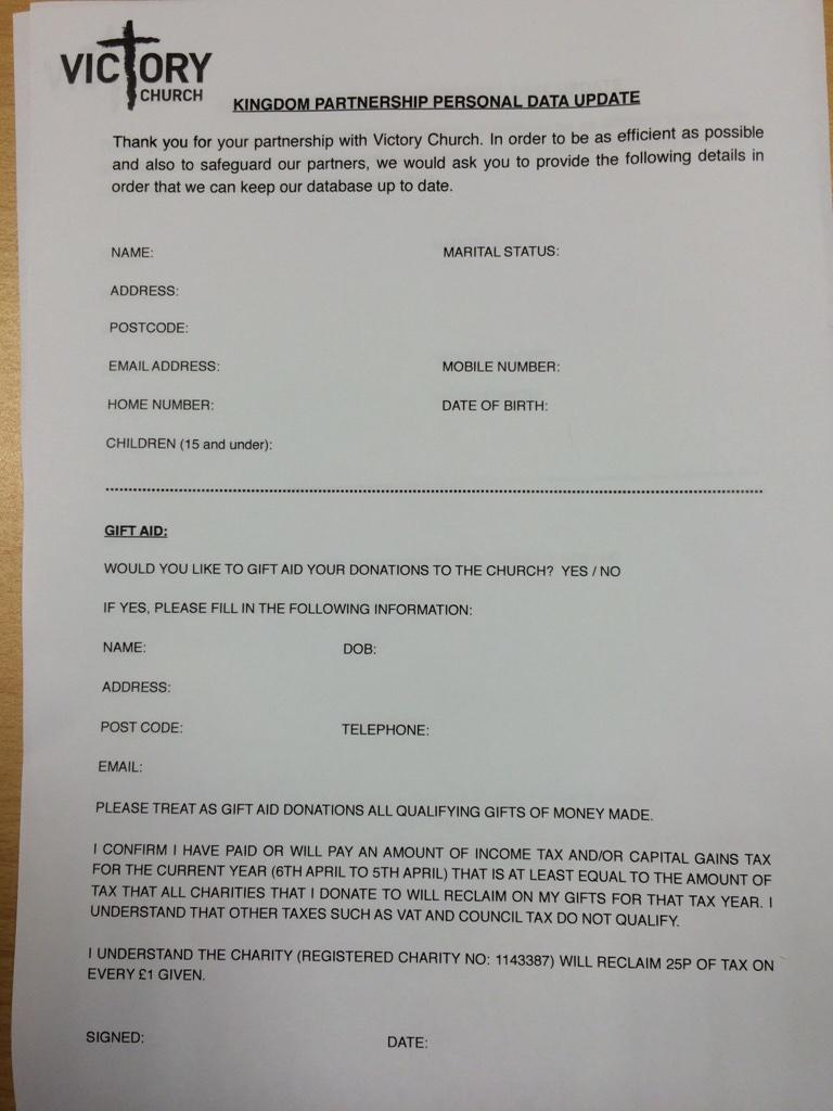 VictoryChurchUK's tweet image. Thank you to everyone that has completed this. If you haven&apos;t yet, please get one back to us asap. #DatabaseUpdate