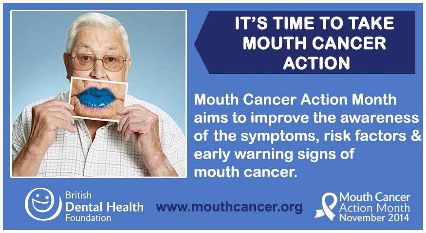 mouthcancerorg's tweet photo. It's time for action! We want everybody to help us &amp; getting involved in #MCAM14. Learn more: http://t.co/OGtxOMSDX5 http://t.co/HBJGJg7onH