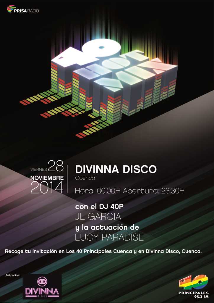 SERCLM's tweet photo. “@40CLM: #PorPrimeraVez Fiesta @40HotMix Cuenca con @JLGarciaFM @lucy_paradise en @divinnadisco #InvitacionesEnBreve http://t.co/WWKgM1VKKY”