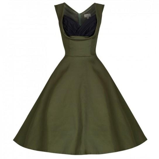 ShallowMint's tweet image. Dress with flared skirt green cypress, color trend of winter 2015
