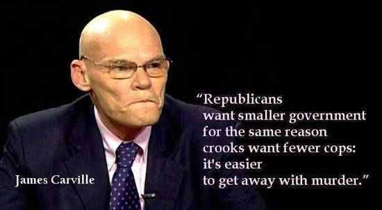 auntoona's tweet image. The REAL Reason Republicans Like Small Government:
#KeepCalmVoteDem 
#morningjoe