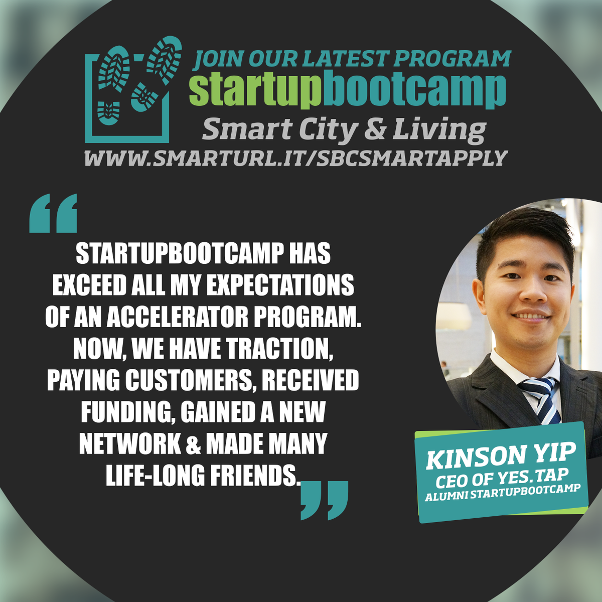 sbcSustain's tweet photo. #startup join the Smart City&Living program!http://t.co/5yVr3njbl7 #sbcSmartCity #sbcquote @getYESTAP @Sbootcamp http://t.co/VXiKXYkVdV