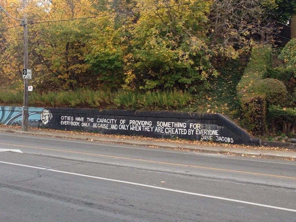 jen_keesmaat's tweet photo. At Davenport and Christie, Toronto. The words of Jane Jacobs pic HT @ampeakhour http://t.co/ZIChUEhDdI