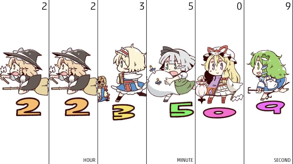 merkuchan's tweet image. ツキギさんのイラストで東方クロック！ #Instaclock