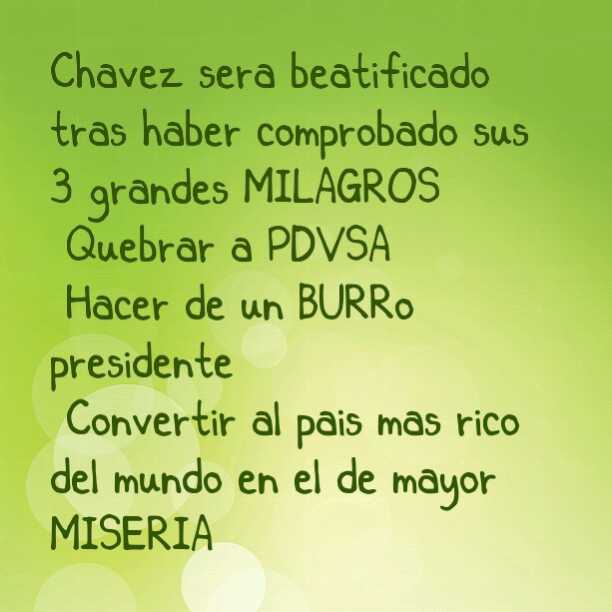 pregANDREINA's tweet photo. Chavez sera beatificado por el Papa Francisco en el Vaticano tras haberse verificado sus 3 mas grandes milagros     http://t.co/bBFIp01br9
