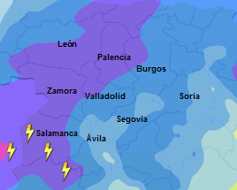 Esta noche se esperan muchos chuvascos