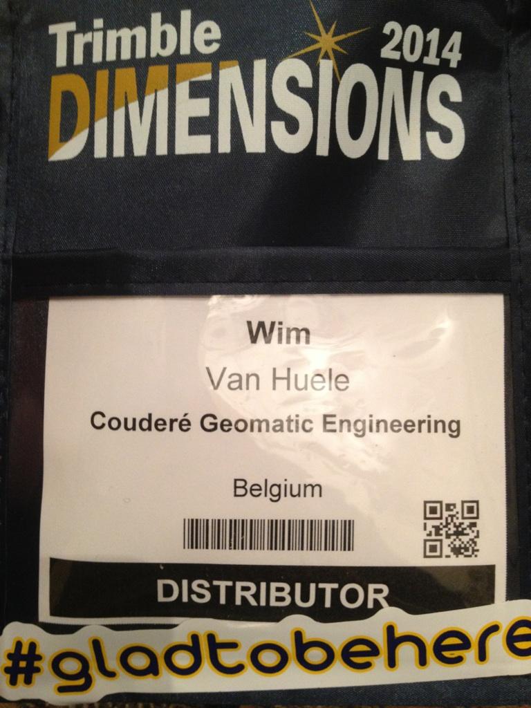 WimVanH's tweet photo. Ready to rock #TrimbleDimensions2014 Always ready to meet for discussions and a good laugh about #geopspatial http://t.co/PZmwwMby7n